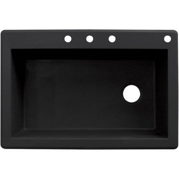 Transolid 33" x 22" Top Mount Radius Granite Kitchen Sink, Available in Various Colors
