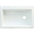 thumbnail image 1 of Transolid Radius 33in x 22in silQ Granite Drop-in Single Bowl Kitchen Sink with 4 CABD Faucet Holes, In White, 1 of 4