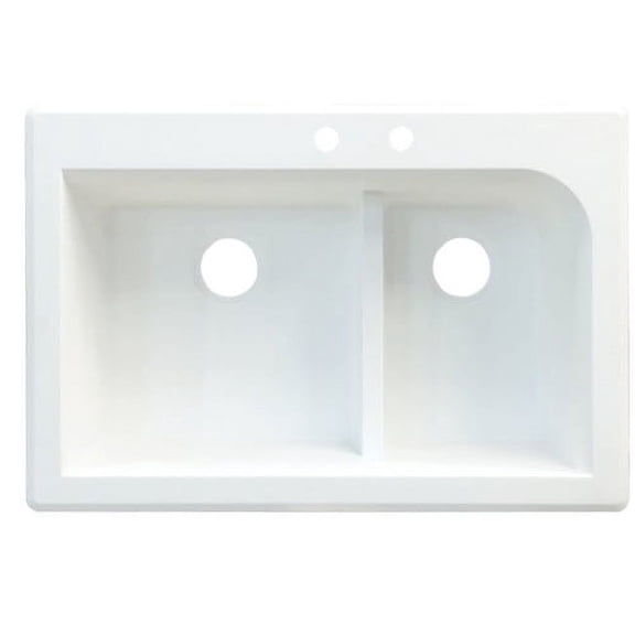 Transolid Radius 33'' L x 22'' W Double Basin Drop-in Kitchen Sink