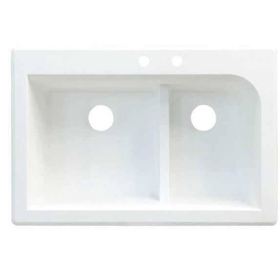 Transolid Radius 33'' L x 22'' W Double Basin Drop-in Kitchen Sink