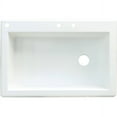 thumbnail image 1 of Transolid Radius 33in x 22in silQ Granite Drop-in Single Bowl Kitchen Sink with 3 CAD Faucet Holes, In White, 1 of 4