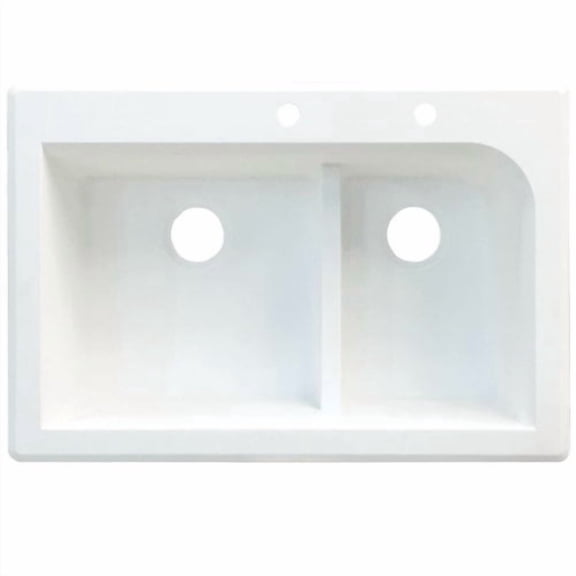 Transolid Radius 33'' L x 22'' W Double Basin Drop-in Kitchen Sink