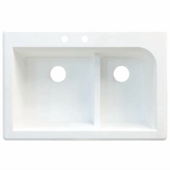 Transolid Radius 33'' L x 22'' W Double Basin Drop-in Kitchen Sink