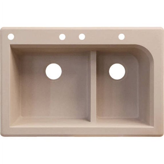 Transolid 33" x 22" Top Mount Radius Granite Kitchen Sink, Available in Various Colors