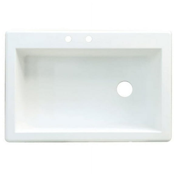 Transolid 33" x 22" Top Mount Radius Granite Kitchen Sink, Available in Various Colors