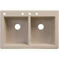 thumbnail image 1 of Transolid Radius 33in x 22in silQ Granite Drop-in Double Bowl Kitchen Sink with 4 CABD Faucet Holes, In Cafe Latte, 1 of 4