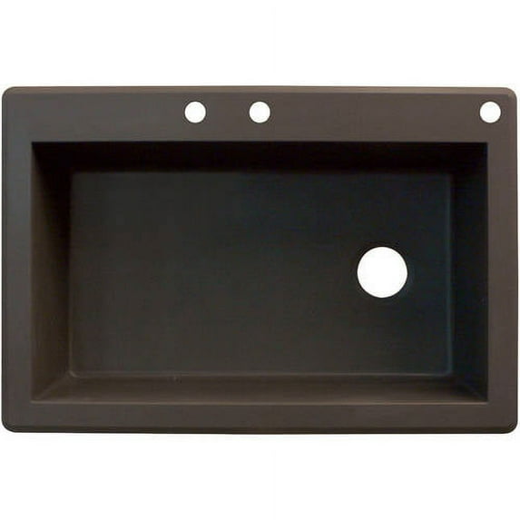 Transolid 33" x 22" Top Mount Radius Granite Kitchen Sink, Available in Various Colors