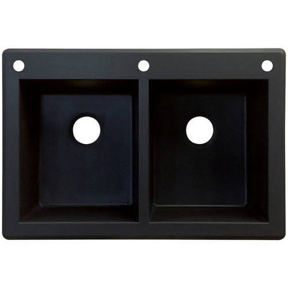 Transolid Radius 33'' L x 22'' W Double Basin Drop-in Kitchen Sink