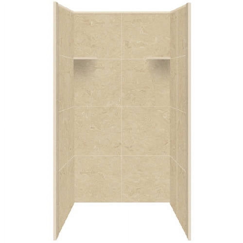 Almond Sky 36" x 36" x 72" Solid Surface Shower Wall Surround