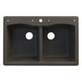 thumbnail image 1 of Transolid Aversa 33'' L x 22'' W Granite Double Equal Drop-in Kitchen Sink, 1 of 5
