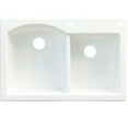 thumbnail image 1 of Transolid Aversa 33in x 22in silQ Granite Drop-in Double Bowl Kitchen Sink with 4 BCDE Faucet Holes, In Grey, 1 of 4