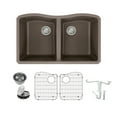 thumbnail image 1 of Transolid Aversa Granite 32-in Kitchen Sink Kit with Grids, Strainers and Drain Installation Kit in Espresso, 1 of 7