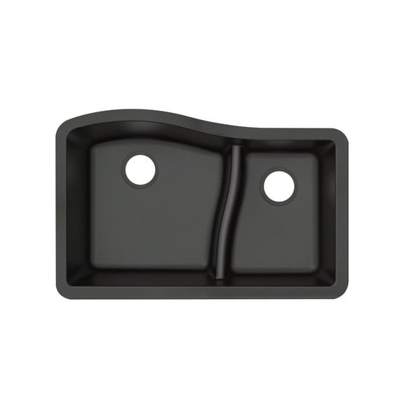 Transolid Aversa SilQ Granite 32-in. Undermount Kitchen Sink within Black