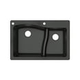 thumbnail image 1 of Transolid Aversa SilQ Granite 33-in. Drop-in Kitchen Sink with 2 BA Faucet Holes in Black, 1 of 7