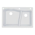 thumbnail image 1 of Transolid Aversa SilQ Granite 33-in. Drop-in Kitchen Sink with 2 BC Faucet Holes in White, 1 of 7