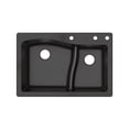 thumbnail image 1 of Transolid Aversa SilQ Granite 33-in. Drop-in Kitchen Sink with 3 BDE Faucet Holes in Black, 1 of 7