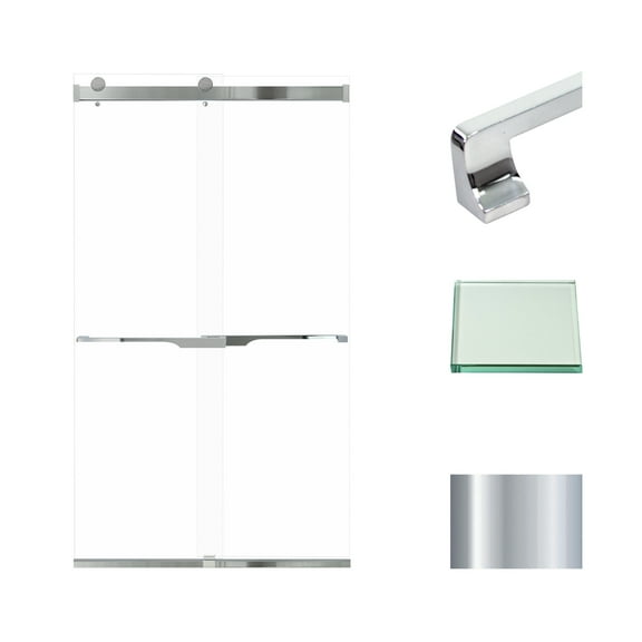 Transolid Brp488008c-J 80" High X 48" Wide Bypass Frameless Shower Door - Chrome