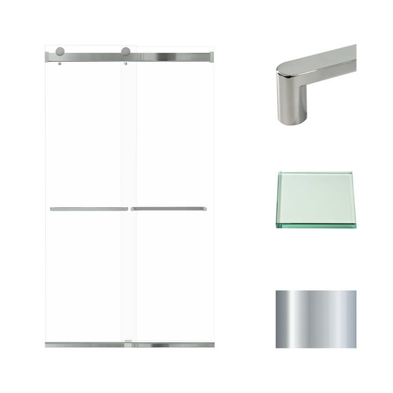 Transolid Brp488008c-R 80" High X 48" Wide Bypass Frameless Shower Door - Chrome