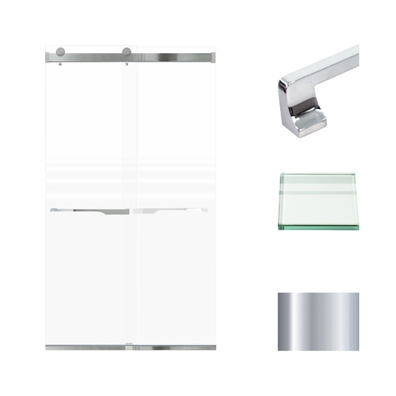 Transolid BRP488008F-J-PC 80" High X 48" Wide Bypass Frameless Shower Door - Chrome