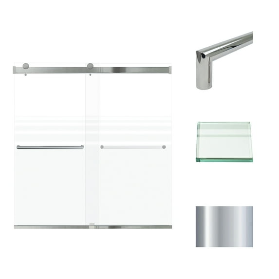 Transolid Brp606208f-T 62" High X 60" Wide Bypass Frameless Shower Door - Chrome