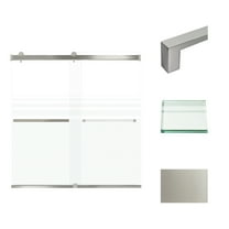 Transolid Brp606208f-S 62" High X 60" Wide Bypass Frameless Shower Door - Brushed