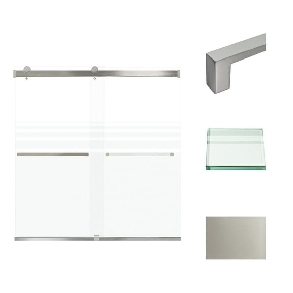 Transolid Brp606208f-S 62" High X 60" Wide Bypass Frameless Shower Door - Brushed