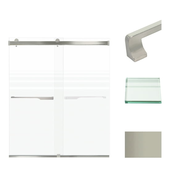 Transolid Brp607008f-J 70" High X 60" Wide Bypass Frameless Shower Door - Brushed