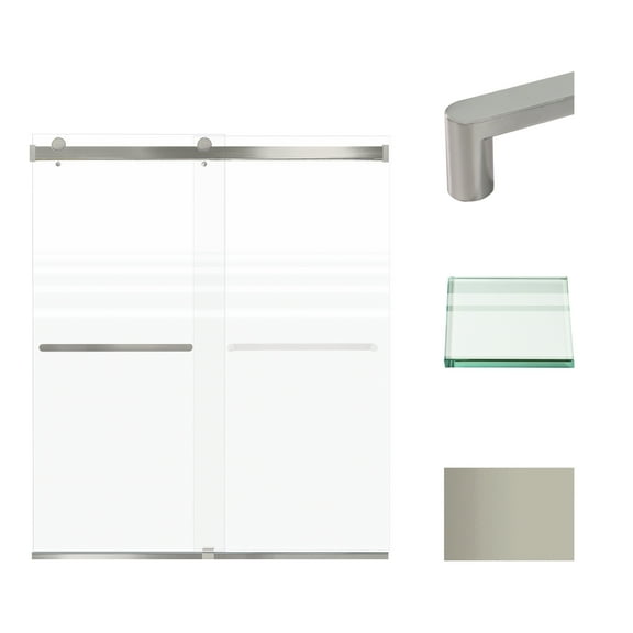 Transolid Brp607008f-R 70" High X 60" Wide Bypass Frameless Shower Door - Brushed