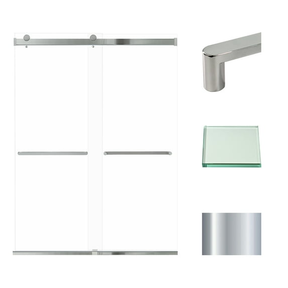Transolid Brp608008c-R 80" High X 60" Wide Bypass Frameless Shower Door - Chrome