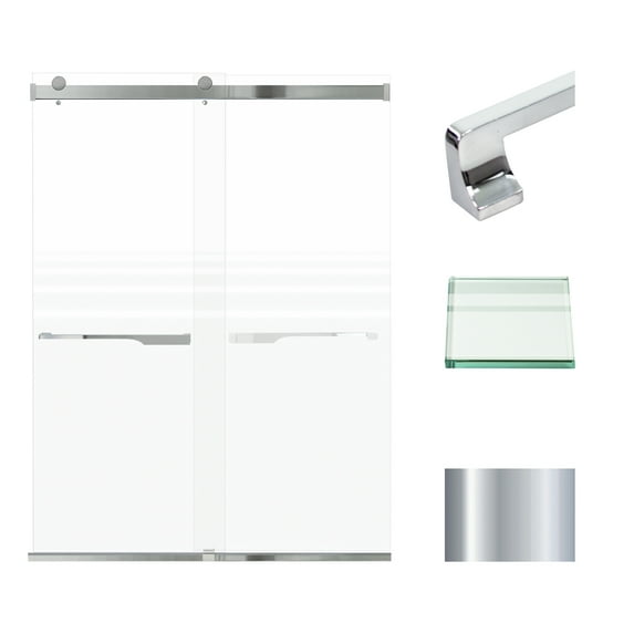 Transolid Brp608008f-J 80" High X 60" Wide Bypass Frameless Shower Door - Chrome