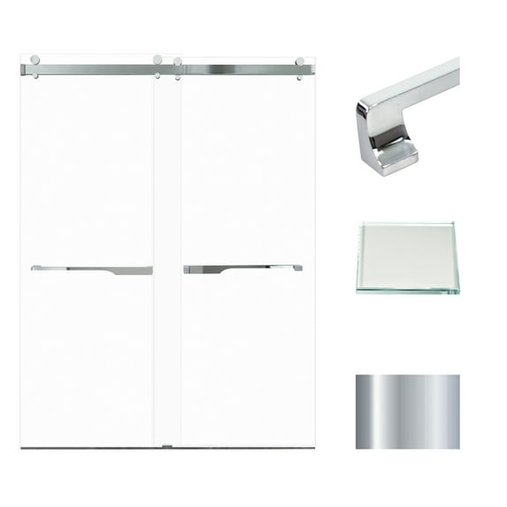 Transolid Bypt608010l-J 80" High X 60" Wide Bypass Frameless Shower Door - Chrome
