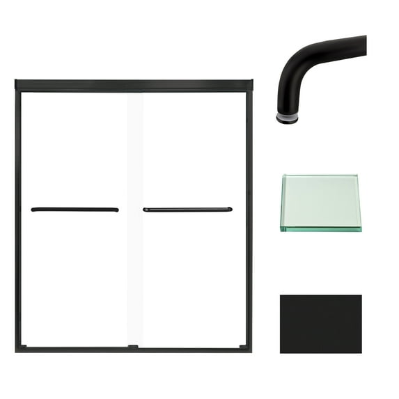 Transolid Cbp607006c 70" High X 59" Wide Bypass Frameless Shower Door - Black