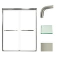 thumbnail image 1 of Transolid Cbp607606c 76" High X 59" Wide Bypass Frameless Shower Door - Brushed Stainless, 1 of 7