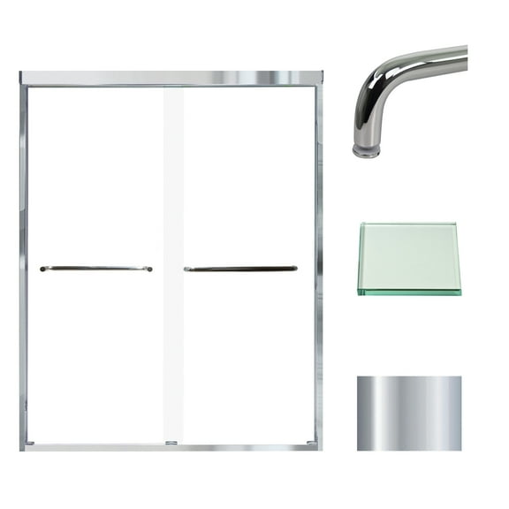 Transolid Cbp607606c 76" High X 59" Wide Bypass Frameless Shower Door - Chrome