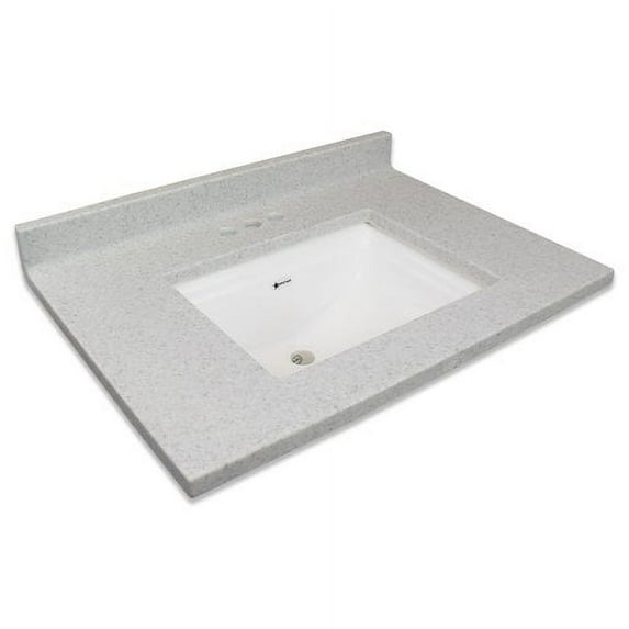 Transolid Charlotte2231-FWB Charlotte Cultured Marble 4-in Centerset Single-Bowl Vanity Top, 31" x 22", Frost 31" x 22" Frost