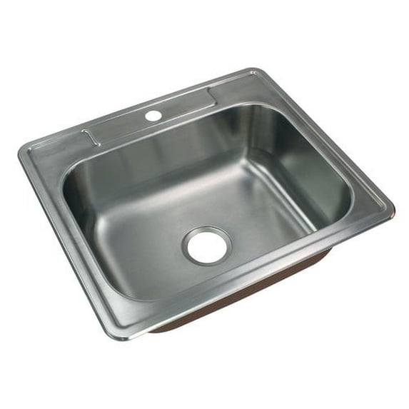 Transolid CTSB25228-1 Classic 25-in x 22 1/64-in x 9-in Single Basin Drop-in Stainless Steel Kitchen Sink with 1 Faucet Hole