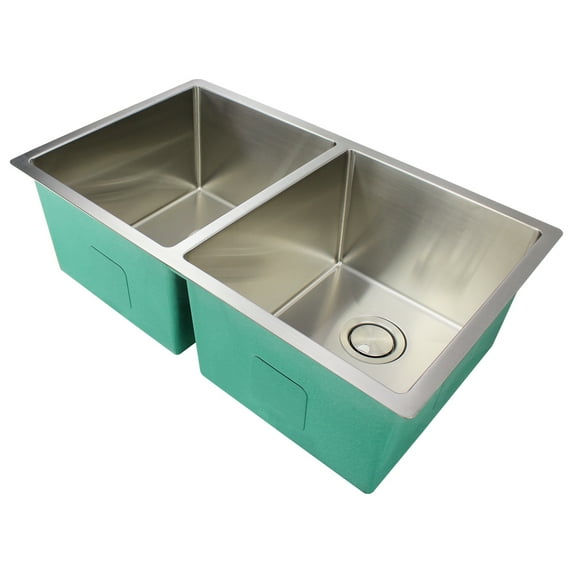 Transolid DUDET321910-16 Diamond Titan 16 Gauge Stainless Steel 32-in Undermount Kitchen Sink with Taper in Stainless Steel