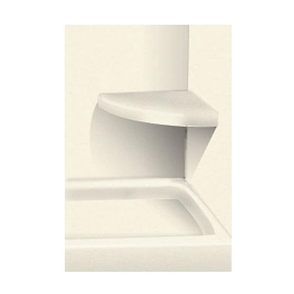 Transolid Decor 14-In X 14-In Solid Surface Wall-Mount Corner Shower Seat - 14" x 14" x 3" Biscuit