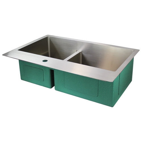 Transolid Diamond 33'' x 22'' Double Basin Dual Mount Kitchen Sink