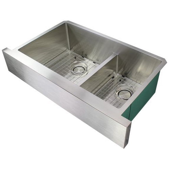 Transolid Diamond 36'' x 20'' Double Basin Farmhouse Kitchen Sink
