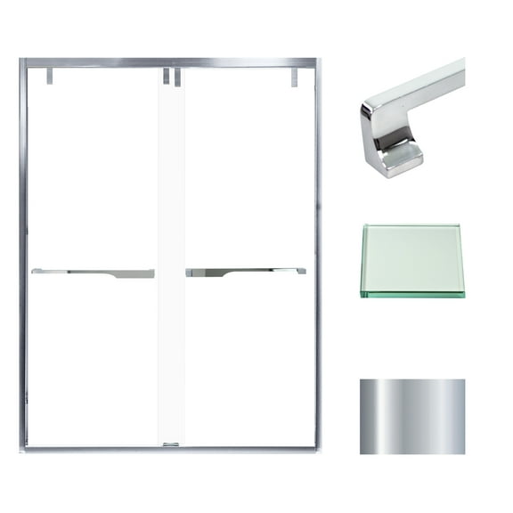 Transolid Ebpt608010c-J 80" High X 60" Wide Bypass Frameless Shower Door - Chrome