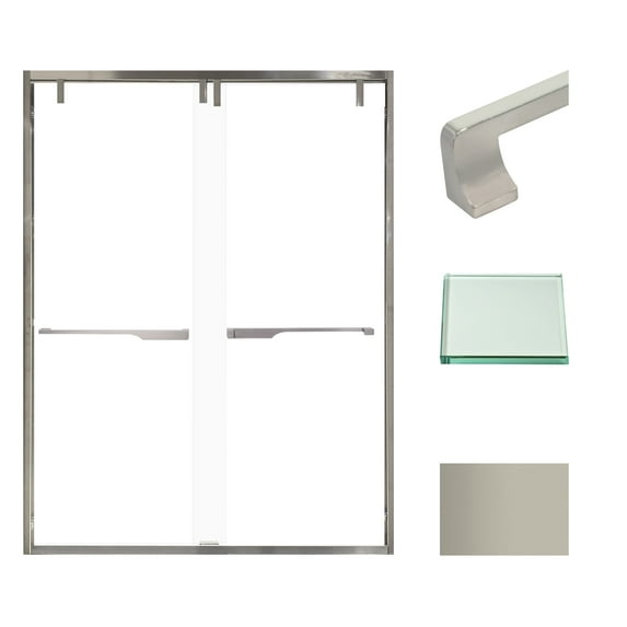 Transolid Ebpt608010c-J 80" High X 60" Wide Bypass Frameless Shower Door - Nickel