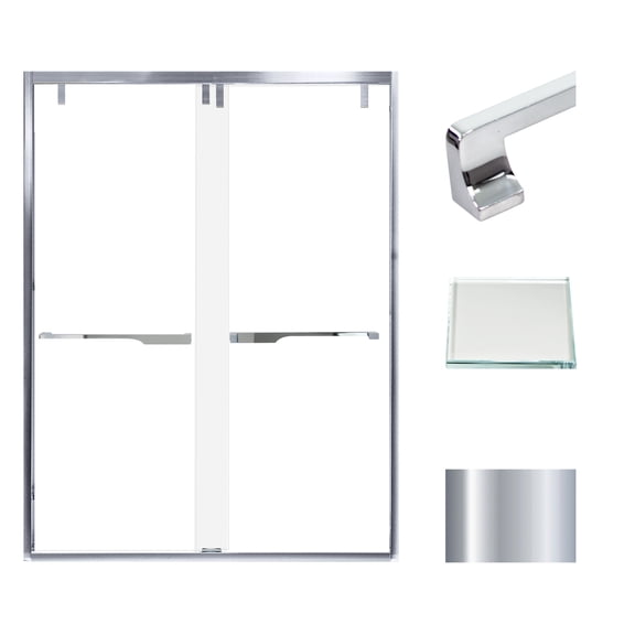 Transolid Ebpt608010l-J 80" High X 60" Wide Bypass Frameless Shower Door - Chrome