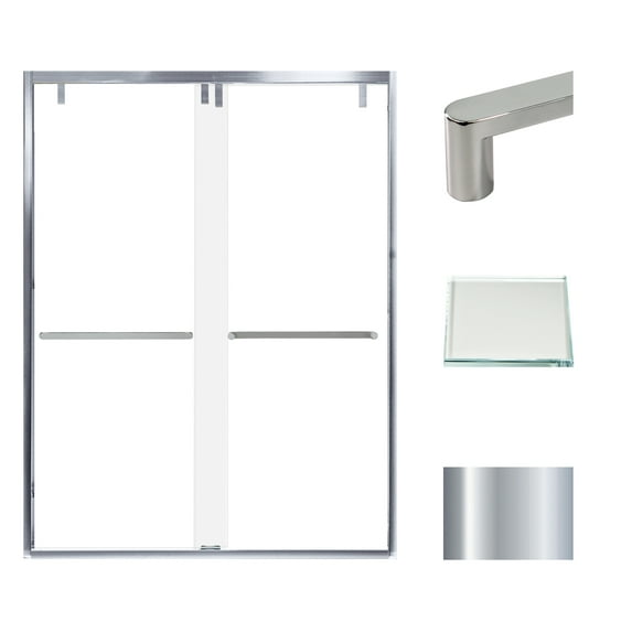 Transolid Ebpt608010l-R 80" High X 60" Wide Bypass Frameless Shower Door - Chrome