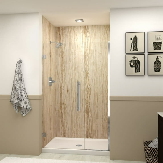 Transolid Ehtb47297610c-Bk Elizabeth 76" High X 47" Wide Hinged Semi Frameless Shower Door
