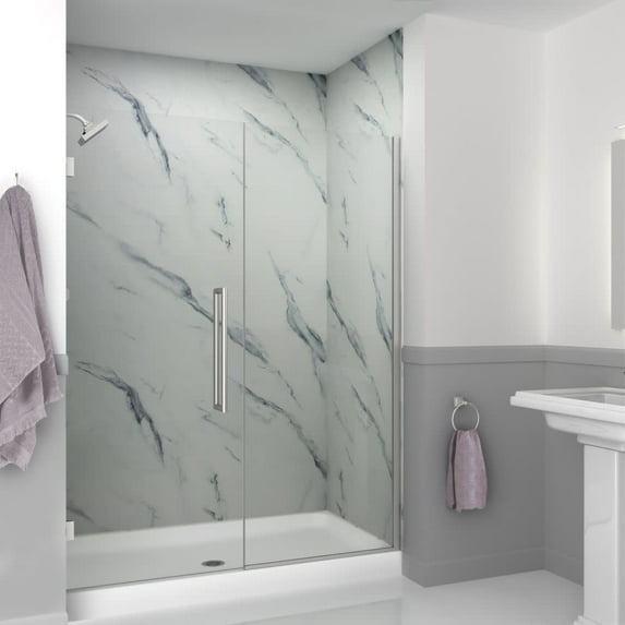 Transolid Ehtb585287610c-T Elizabeth 76" High X 58-1/2" Wide Hinged Semi Frameless Shower