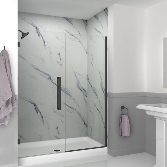 Transolid Ehtb595297610c-T Elizabeth 76" High X 59-1/2" Wide Hinged Semi Frameless Shower