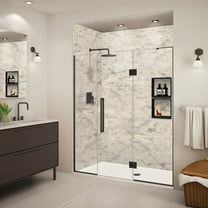 Transolid Ehtf69277610c-T Elizabeth 76" High X 69" Wide Hinged Semi Frameless Shower Door