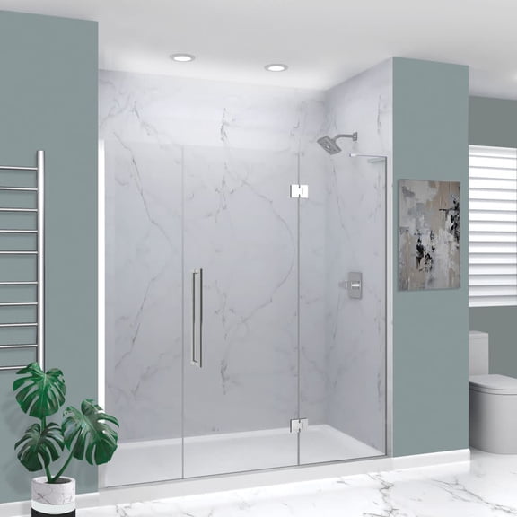 Transolid Ehtf755277610c-T Elizabeth 76" High X 75-1/2" Wide Hinged Semi Frameless Shower
