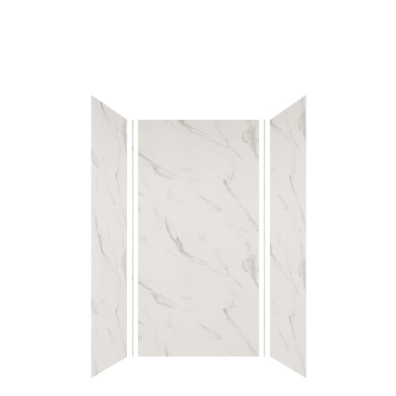 Transolid Ewk363672 Expressions 36" W X 36" D X 72" H Three Panel Shower Wall Kit - Bianca